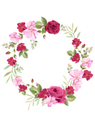 Цветочный венок без фона (PNG) - цветы, свадьба, розы, рамка, венок