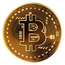 Золотая монета bitcoin - финансы, криптовалюта, золото, деньги, биткоин, bitcoin
